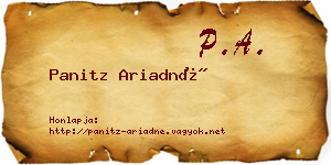 Panitz Ariadné névjegykártya